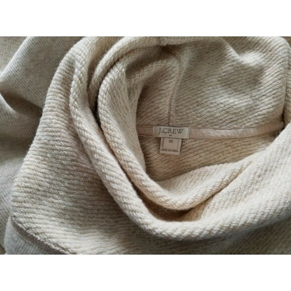 J.Crew Cowl Neck Long Sleeve Kangaroo Pocket Cream Wool Blend Top Sweater Sz XS - Picture 6 of 10